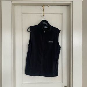Columbia Black Fleece Vest with Teal Trim